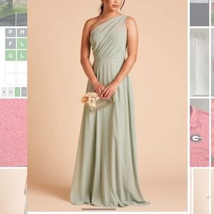 Birdy Grey bridesmaid dress, Kira chiffon - size small - sage
